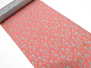 アンティーク　花模様織り出し　八寸帯地反物